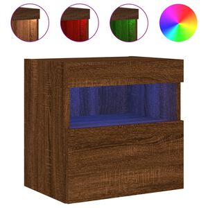 vidaXL TV plaukti ar LED lampiņām, 40x30x40 cm, brūna ozolkoka