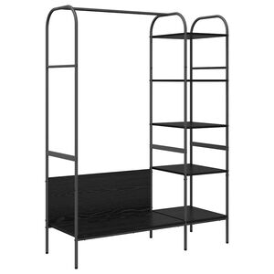 vidaXL Apģērba statīvs Melns 120 x 44 x 160 cm Inženierijas koks