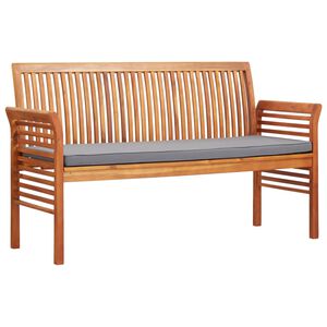 vidaXL trīsvietīgs dārza sols ar matraci, 150 cm, akācijas masīvkoks