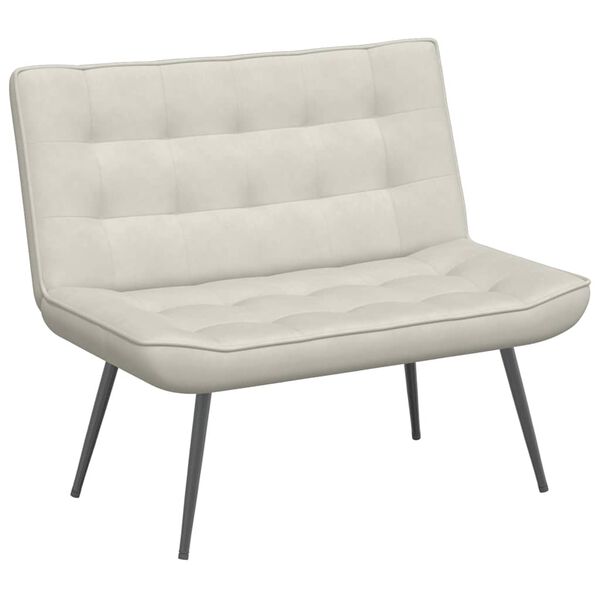 vidaXL sols, 110x74x84 cm, krēmkrāsas samts