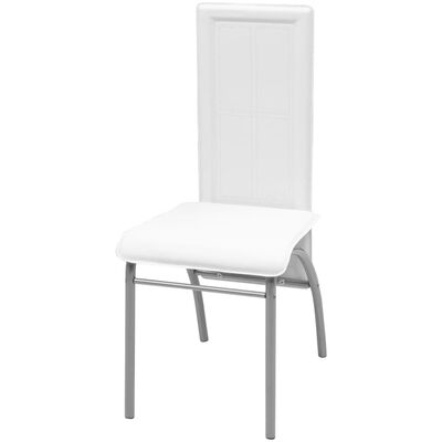 vidaXL virtuves krēsli, 2 gab., balta mākslīgā āda
