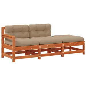 vidaXL Sekcionālā dīvāna vienības Vaska brūna 190 x 62 x 70,5 cm