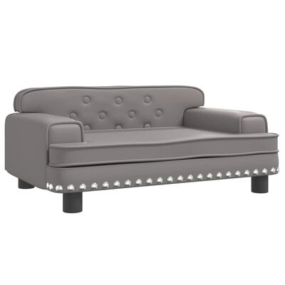 vidaXL bērnu dīvāns, pelēks, 70x45x30 cm, mākslīgā āda