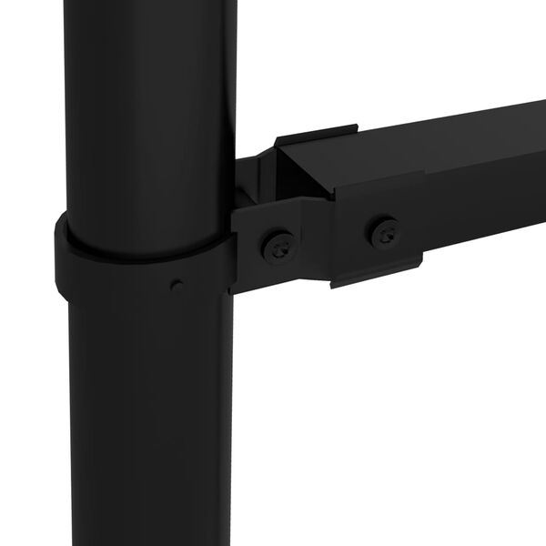 vidaXL dārza žogs ar pīķiem aug&scaron;pusē, tērauds, (0,5-0,75)x3,4 m, melns