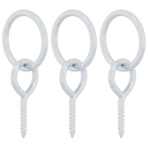 vidaXL gredzeni ar cilpveida skrūvēm, 3 gab., sudraba krāsa, tērauds