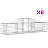 vidaXL arkveida gabiona grozi, 8 gb., 200x50x40/60 cm, cinkota dzelzs