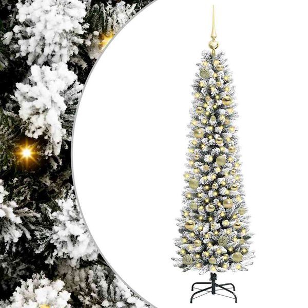 vidaXL Mākslīgā Ziemassvētku eglīte su 150 LED ar statīvu Balts 150 cm