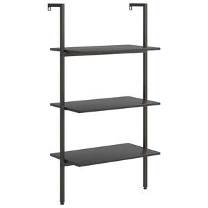 vidaXL 3-līmeņu slīps plaukts, melns, 64x35x120,5 cm