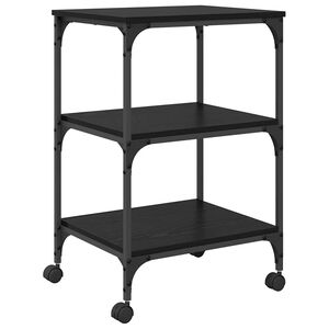 vidaXL Printera statīvs Melns ozols 50 x 41 x 75 cm Inženierijas koks