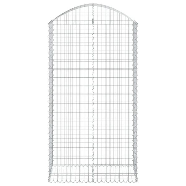 vidaXL arkveida gabiona grozs, 100x50x180/200 cm, cinkota dzelzs