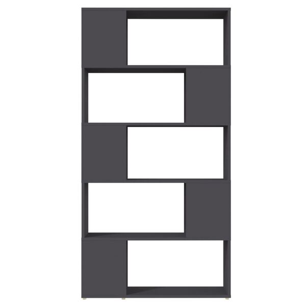 vidaXL grāmatu plaukts, pelēks, 80x24x155 cm, inženierijas koks