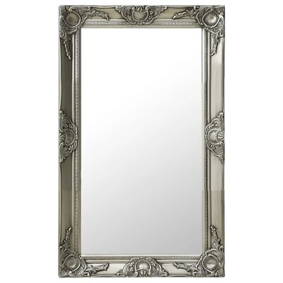 vidaXL baroka stila sienas spogulis, 50x80 cm, sudraba krāsā