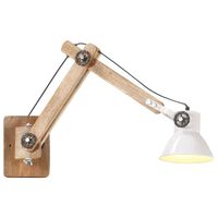 vidaXL sienas lampa, industriāls stils, balta, apaļa, E27