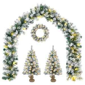 vidaXL Mini Ziemassvētku eglī&scaron;u komplekts 45 cm 125 LED Silti balts