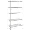vidaXL 5 līmeņu plaukts, 90x35x180 cm, hromēts, 250 kg