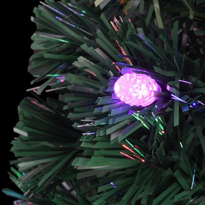 vidaXL izgaismota Ziemassvētku egle ar statīvu, 120cm, optiskā šķiedra