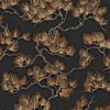 DUTCH WALLCOVERINGS tapete, priedes apdruka, melna ar zeltu