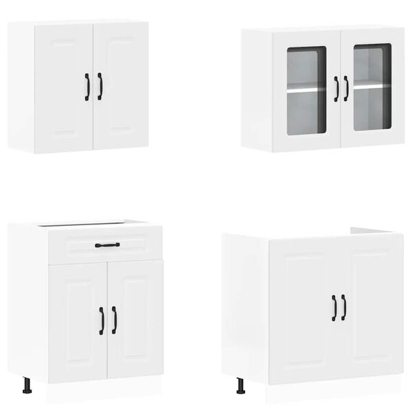 vidaXL 4-daļīgs virtuves skapītis komplekts, Kalmar, balts