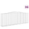 vidaXL arkveida gabiona grozi, 6 gb., 400x50x140/160cm, cinkota dzelzs