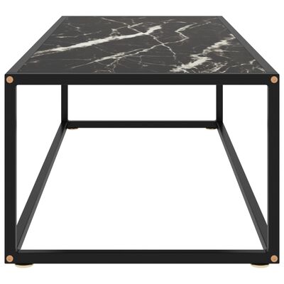 vidaXL kafijas galdiņš, 120x50x35 cm, melns marmora raksts, stikls