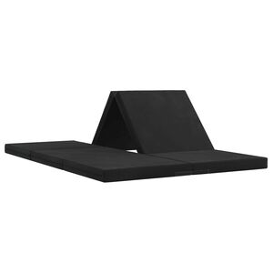 vidaXL Salokāms dīvāngulta 140 x 67 x 15 cm Melns