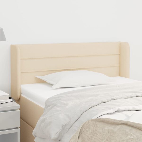 vidaXL galvgalis ar malām, 103x16x78/88 cm, krēmkrāsas audums