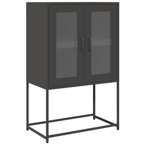 vidaXL Highboard Black 68x39x107 cm Tērauds