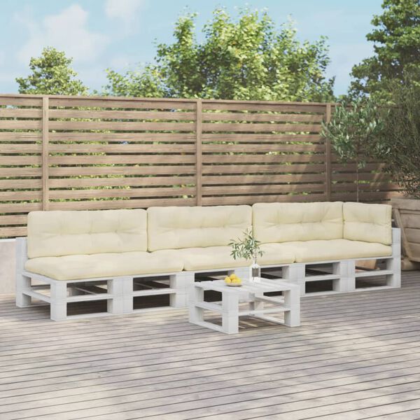 vidaXL pale&scaron;u spilveni, 7 gab., audums, krēmkrāsas