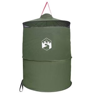 vidaXL Pop-up tualetes telts ar novilk&scaron;anas virvi Zaļa 97 x 126 cm