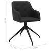vidaXL grozāmi virtuves krēsli, 6 gab., melns audums