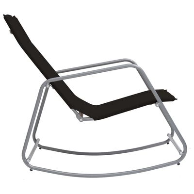 vidaXL dārza šūpuļkrēsls, melns, 95x54x85 cm, tekstilēns