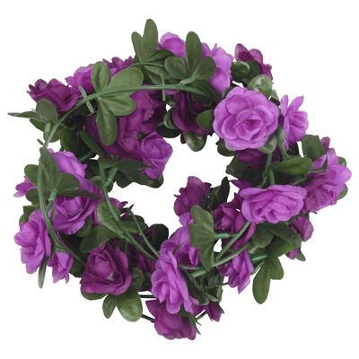 vidaXL mākslīgo ziedu vītnes, 6 gab., violetas, 240 cm
