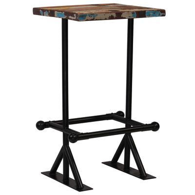 vidaXL bāra galds, 60x60x107 cm, pārstrādāts masīvkoks, daudzkrāsains