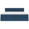 vidaXL Glabā&scaron;anas gulta ar matraci Zila 200 x 200 cm Mākslīgā āda