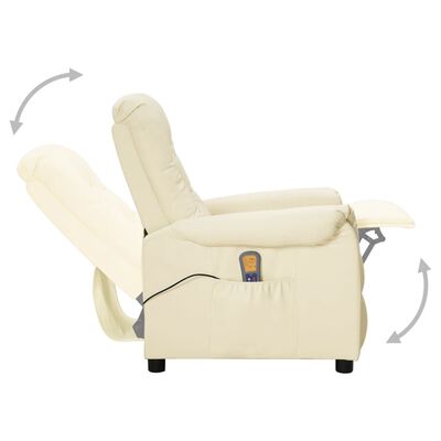 vidaXL masāžas krēsls, krēmkrāsas mākslīgā āda