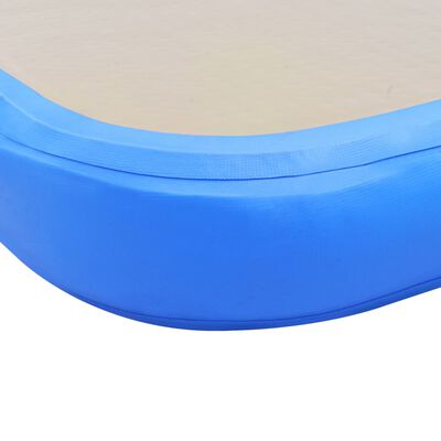 vidaXL piepūšams vingrošanas paklājs ar pumpi, 500x100x10 cm, zils PVC