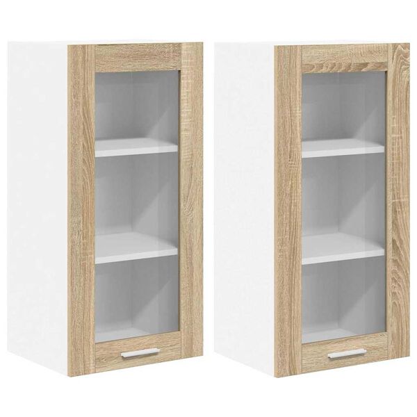 vidaXL Piekarams skapītis ar durvīm 2 pcs Sonoma ozols 40 x 31 x 80 cm