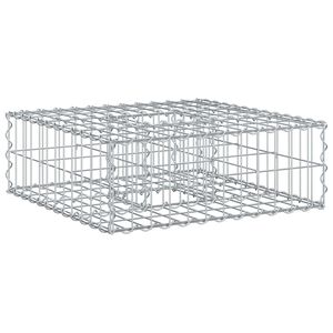 vidaXL Gabions pacelta gulta 60 x 60 x 20 cm Cinkots tērauds Sudraba
