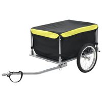 vidaXL velosipēda piekabe, 65 kg, melna ar dzeltenu