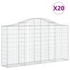 vidaXL arkveida gabiona grozi, 20gb., 200x30x100/120cm, cinkota dzelzs