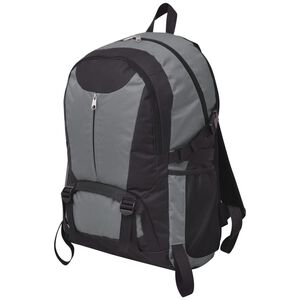 vidaXL pārgājienu mugursoma, 40 l, melna un pelēka
