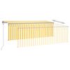 vidaXL izvelkama markīze ar žalūziju, 4x3 m, automātiska, dzeltenbalta