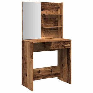 vidaXL tualetes galdiņ&scaron; ar spoguli veca koka 74,5x40x141 cm