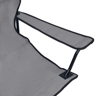 vidaXL divvietīgs kempinga krēsls, salokāms, tērauds un audums, pelēks