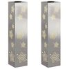 vidaXL Saules LED ceļa gaisma 2 gab. Silti balts 18 x 18 x 80 cm