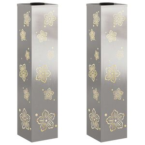 vidaXL Saules LED ceļa gaisma 2 gab. Silti balts 18 x 18 x 80 cm