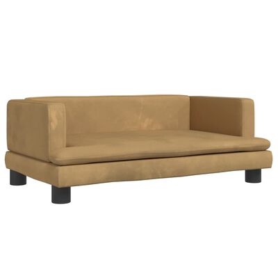 vidaXL bērnu dīvāns, brūns, 80x45x30 cm, samts