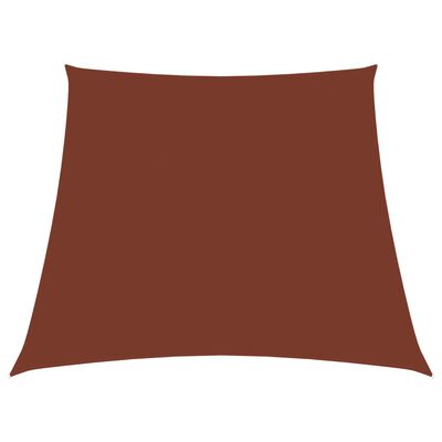 vidaXL saulessargs, 4/5x4 m, trapeces forma, sarkanbrūns audums