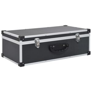 vidaXL CD koferis 80 kompaktdiskiem, ABS, alumīnijs, melns