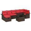 vidaXL Dārza dīvānu komplekts 8 pcs Brūna Poliūtu rotangpalma